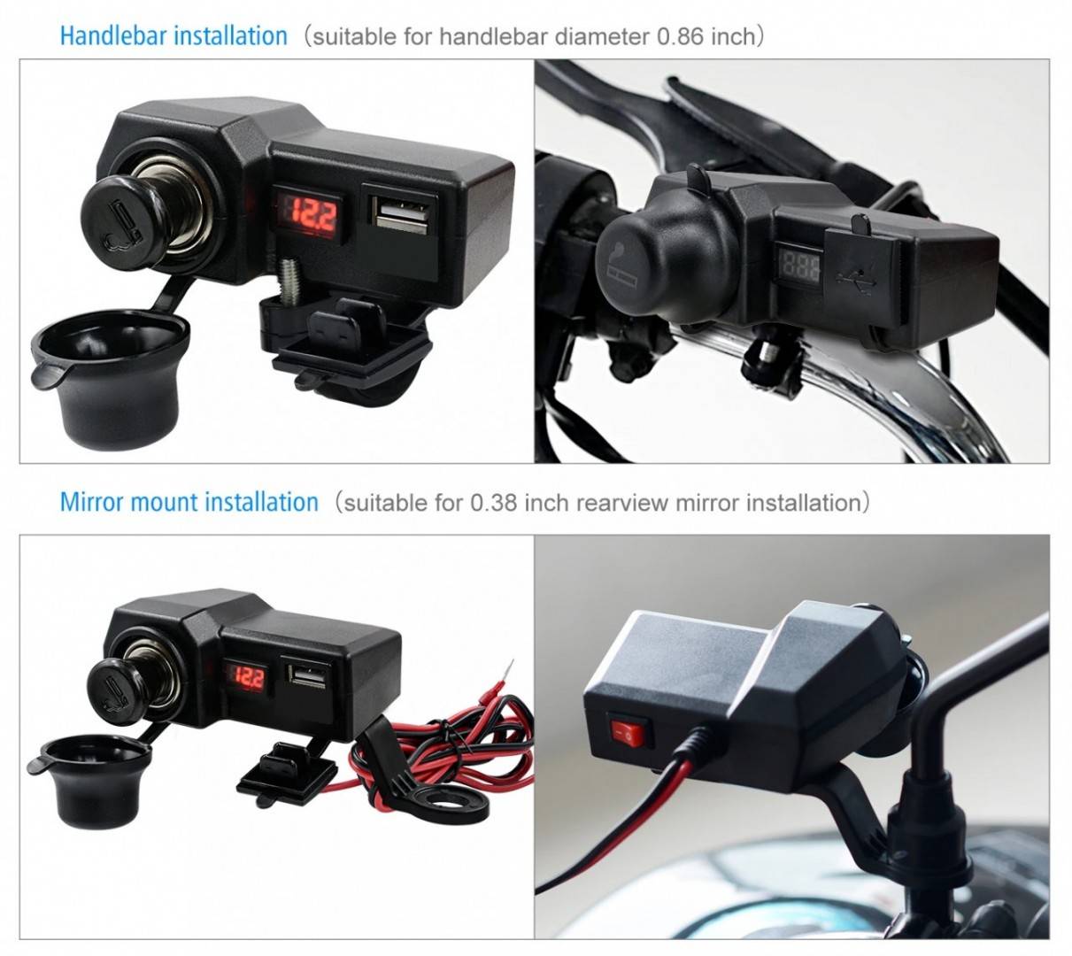 Priza alimentare Moto / Atv 12V + USB 5V