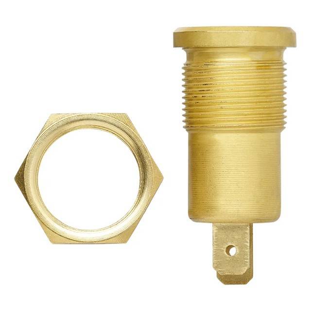 Priza auto 12V pentru stecher DIN, incastrat, alama
