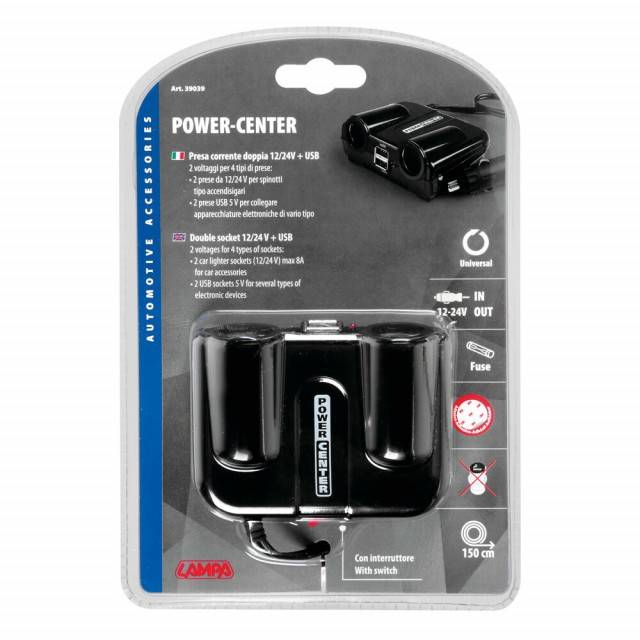 Priza dubla bricheta cu 2xUSB 8A 12/24V