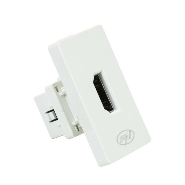 Priza HDMI PNI HD01 modulara, montaj incastrat, alb