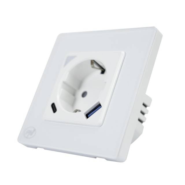 Priza inteligenta PNI SmartHome WP202 WiFi, montaj ingropat, control prin internet, aplicatie dedicata Tuya Smart, compatibila Amazon Alexa si Google