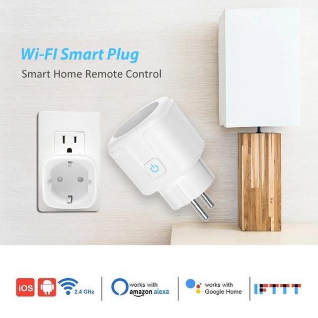Priza inteligenta PNI SmartHome WP800 WiFi control prin internet, App Tuya Smart, compatibila cu Amazon Alexa si Google Home, masoara consumul de