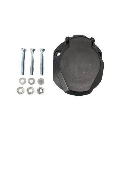 Priza PVC 7+1 pini, impermeabila, cu accesorii de montaj