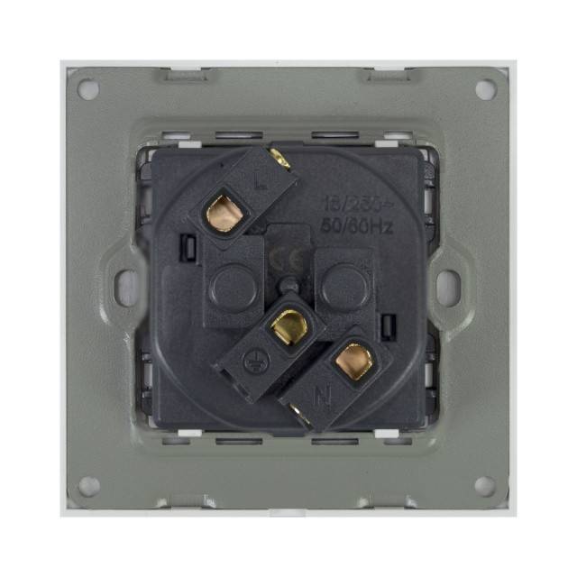 Priza simpla incastrabila PNI WP101 cu rama din sticla, 16A, 3700W, 230V
