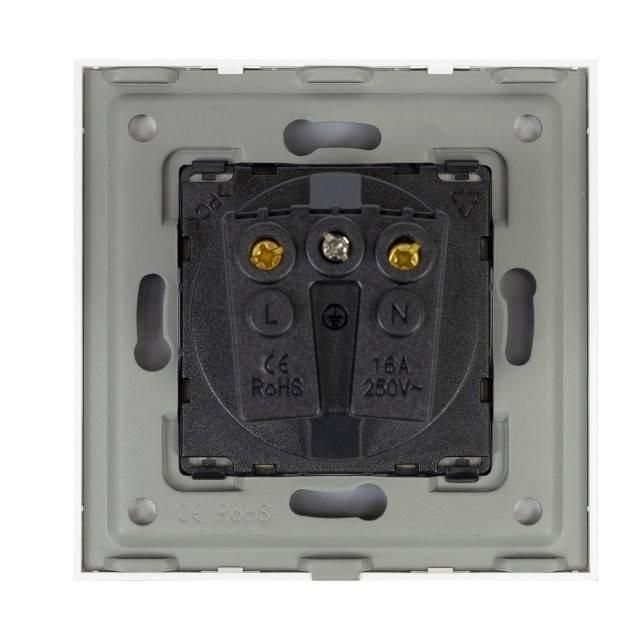Priza simpla incastrabila PNI WP101G cu rama din sticla, Gold culoare auriu, 16A 3000W