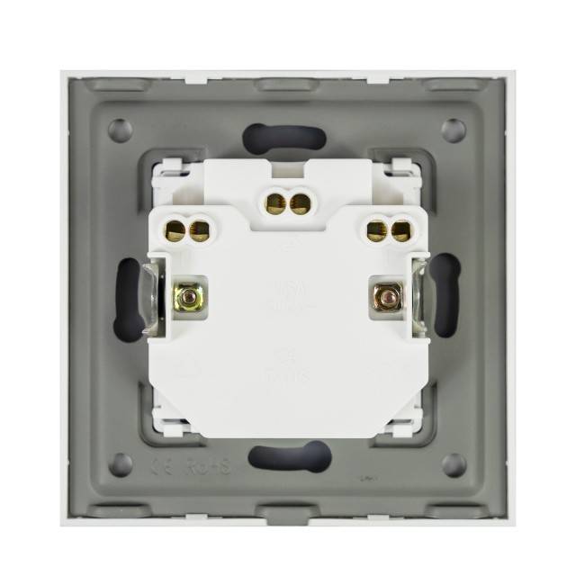 Priza simpla x2 incastrabila PNI WP222W cu rama din sticla culoare alb