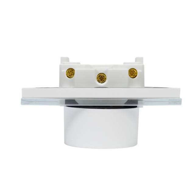Priza simpla x2 incastrabila PNI WP222W cu rama din sticla culoare alb