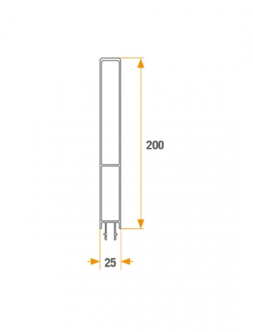 Profil aluminiu anodizat 2500 mm, T5 superior