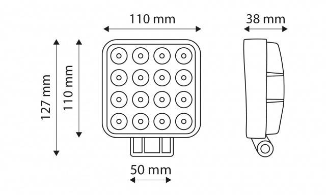 Proiector 16 LED, 10-30V, 48W cu magnet si maner