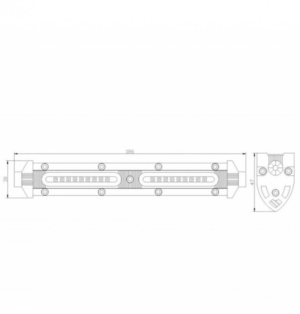 Proiector 18 LED 186mm 27W(1200Lm)