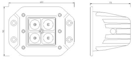 Proiector 4 LED uri 12/24V