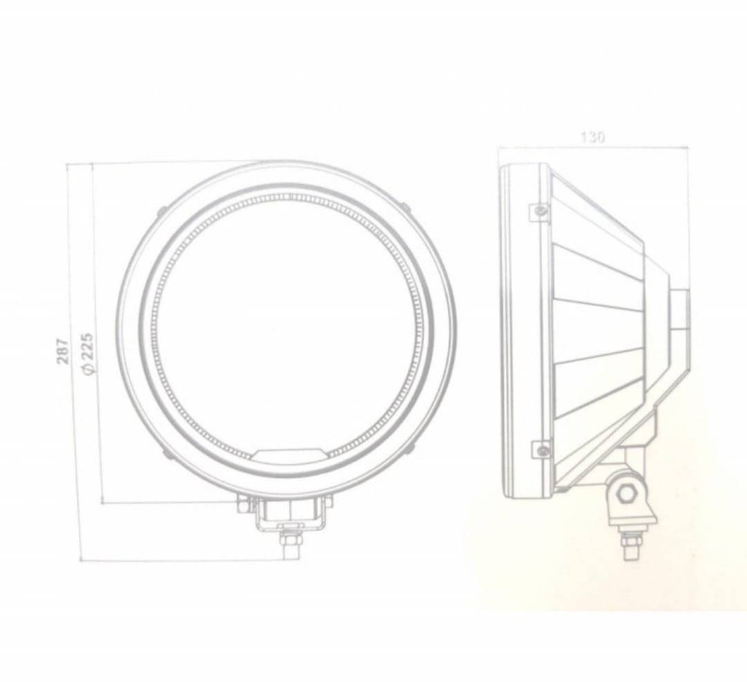 Proiector faza lunga cu DRL LED si Angel Eye pentru Bullbar