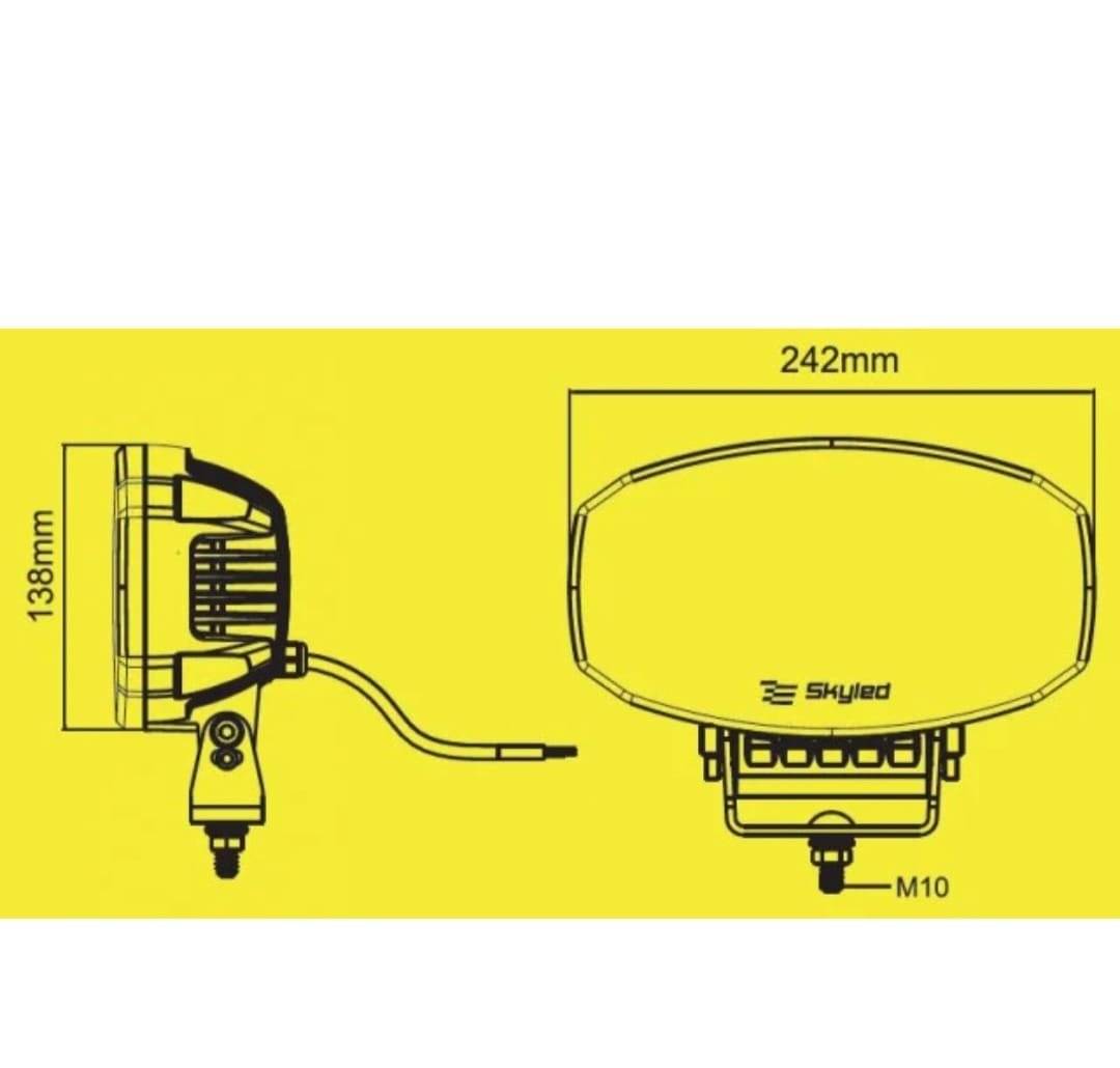 Proiector FULL LED Spot, SKYLED Jumbo Draco DRL 80W, 24.2cm cu pozitie alb/portocaliu
