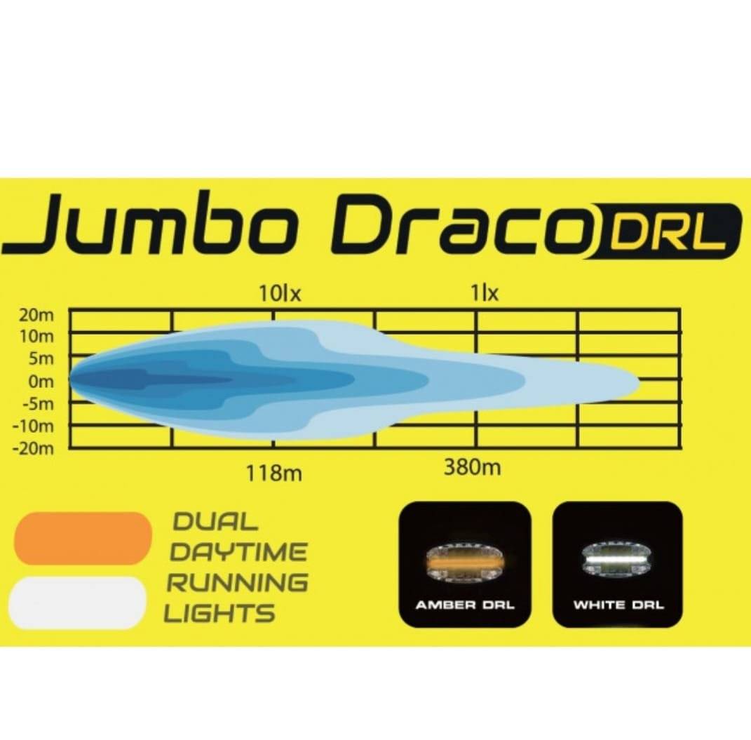 Proiector FULL LED Spot, SKYLED Jumbo Draco DRL 80W, 24.2cm cu pozitie alb/portocaliu