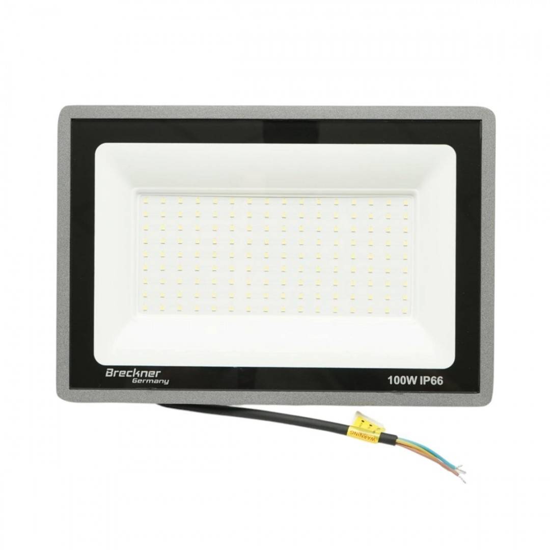 Proiector LED 100W, 100-265V, 6500K, 10000lm tip Flood 285x195x30mm IP66 Breckner Germany
