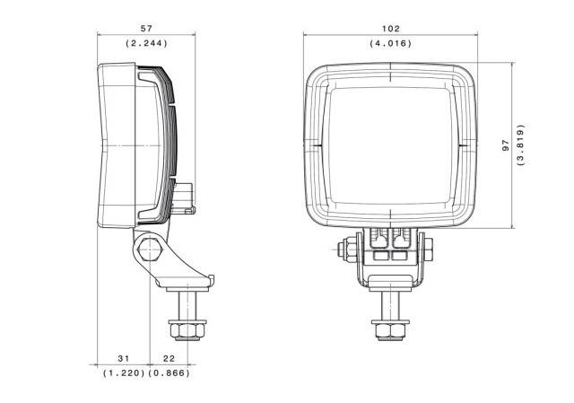 Proiector LED 12/24V NO GLARE, VIGNAL