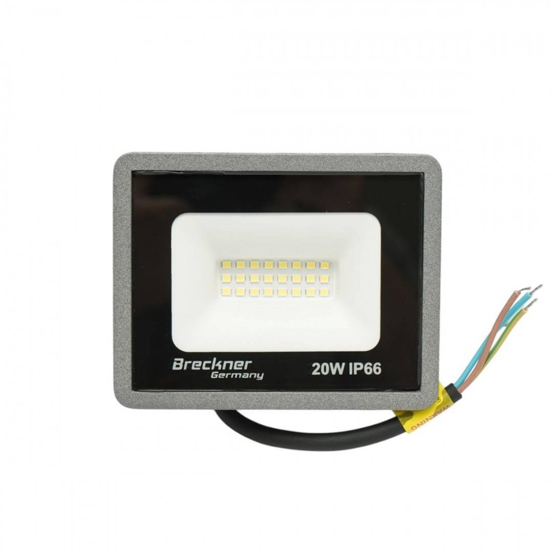 Proiector LED 20W, 100-265V, 6500K, 2000lm tip Flood 115x90x25mm IP66 Breckner Germany