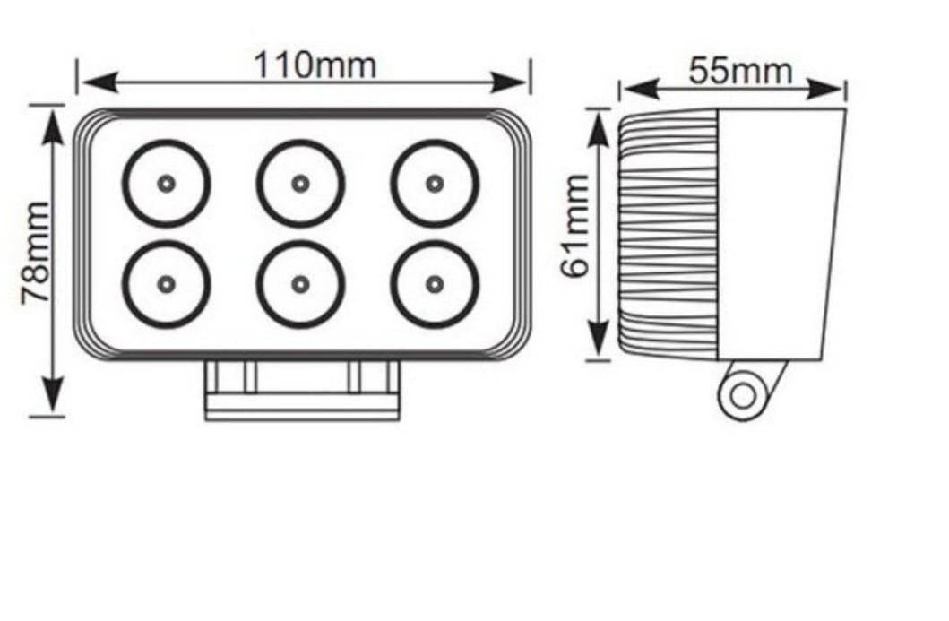 Proiector LED dreptunghiular 18W