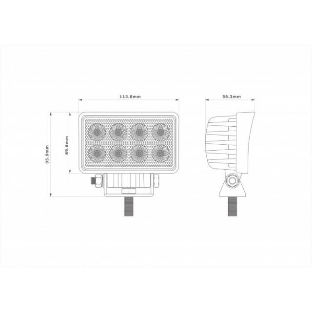 Proiector LED dreptunghiular 24W