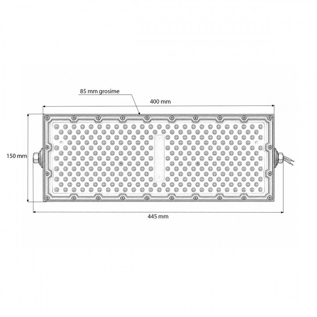 Proiector LED modular 200W, 100-265V, 6500K, 26000lm tip Flood 400x150x85mm IP66 Breckner Germany