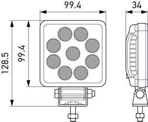 Proiector LED patrat 27W HELLA