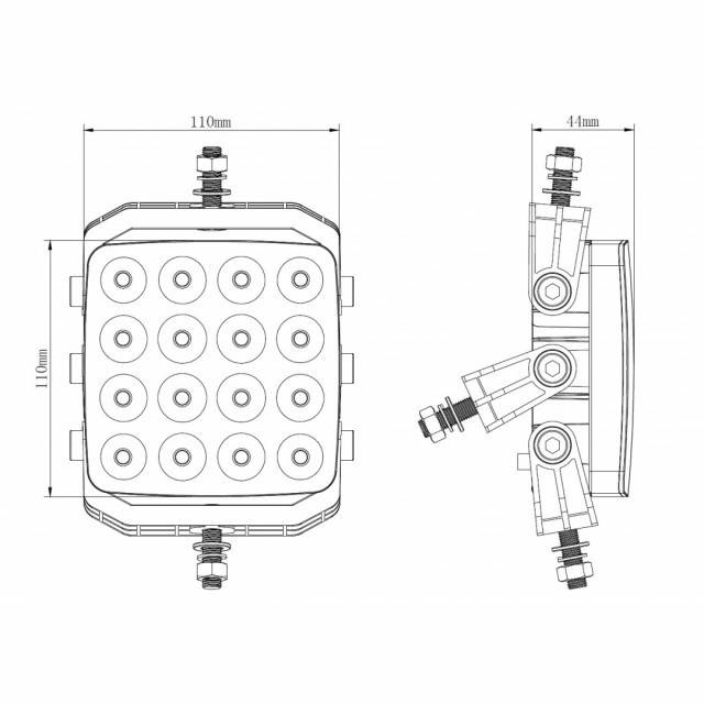 Proiector LED patrat 48W combo 11 cm