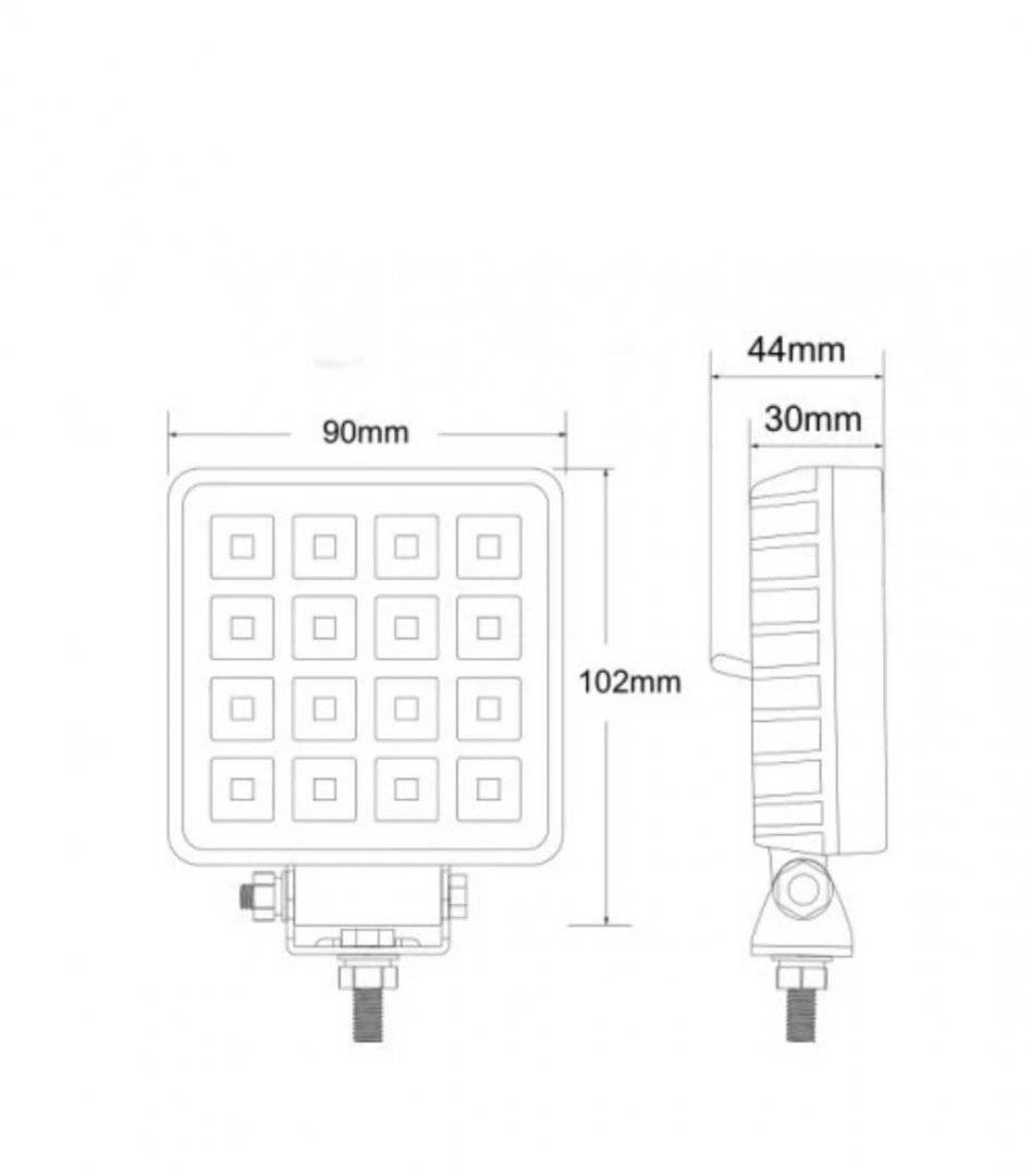 Proiector LED patrat 48W cu intrerupator