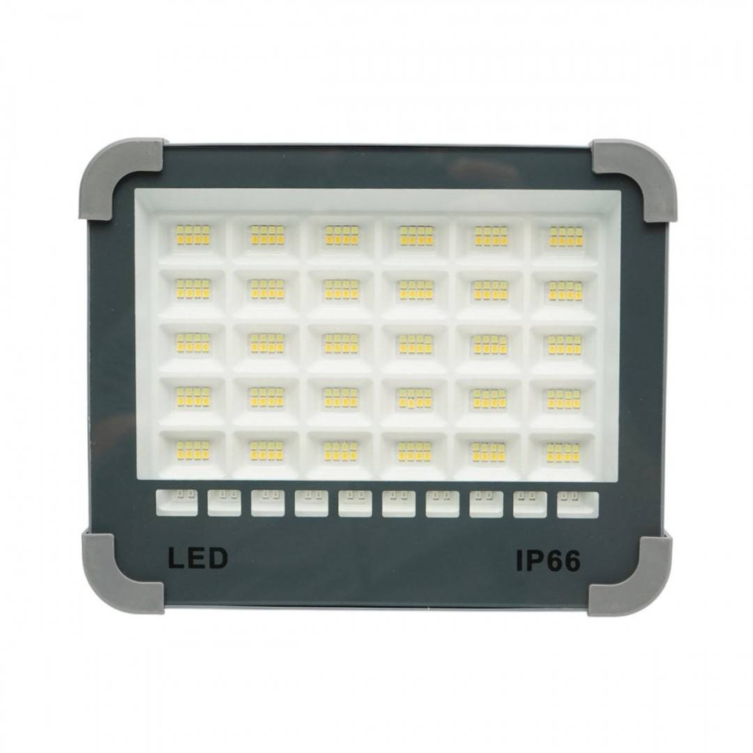 Proiector LED portabil 100W cu panou solar 3W, baterie 3600mAh, 6 moduri de iluminare, magnet, carlig, USB Power Bank 210x170x55mm Breckner Germany