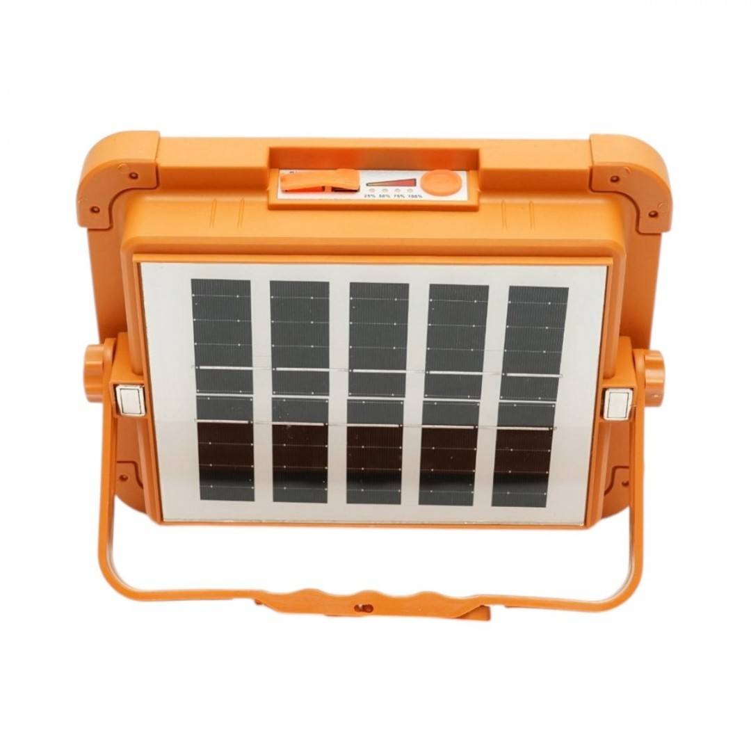 Proiector LED portabil 200W cu panou solar 3W, baterie 12000mAh, 6 moduri de iluminare, magnet, carlig, USB Power Bank Breckner Germany