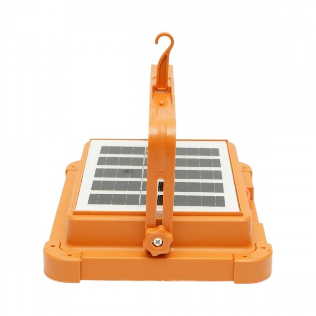 Proiector LED portabil 200W cu panou solar 3W, baterie 12000mAh, 6 moduri de iluminare, magnet, carlig, USB Power Bank Breckner Germany