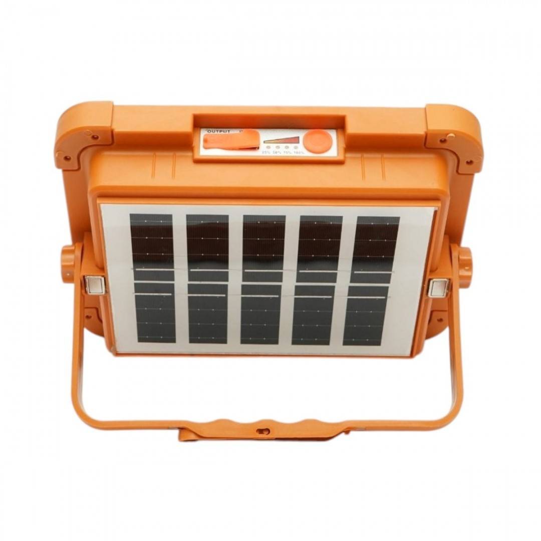 Proiector LED portabil 500W cu panou solar 3W, baterie 12000mAh, 6 moduri de iluminare, magnet, carlig, USB Power Bank Breckner Germany