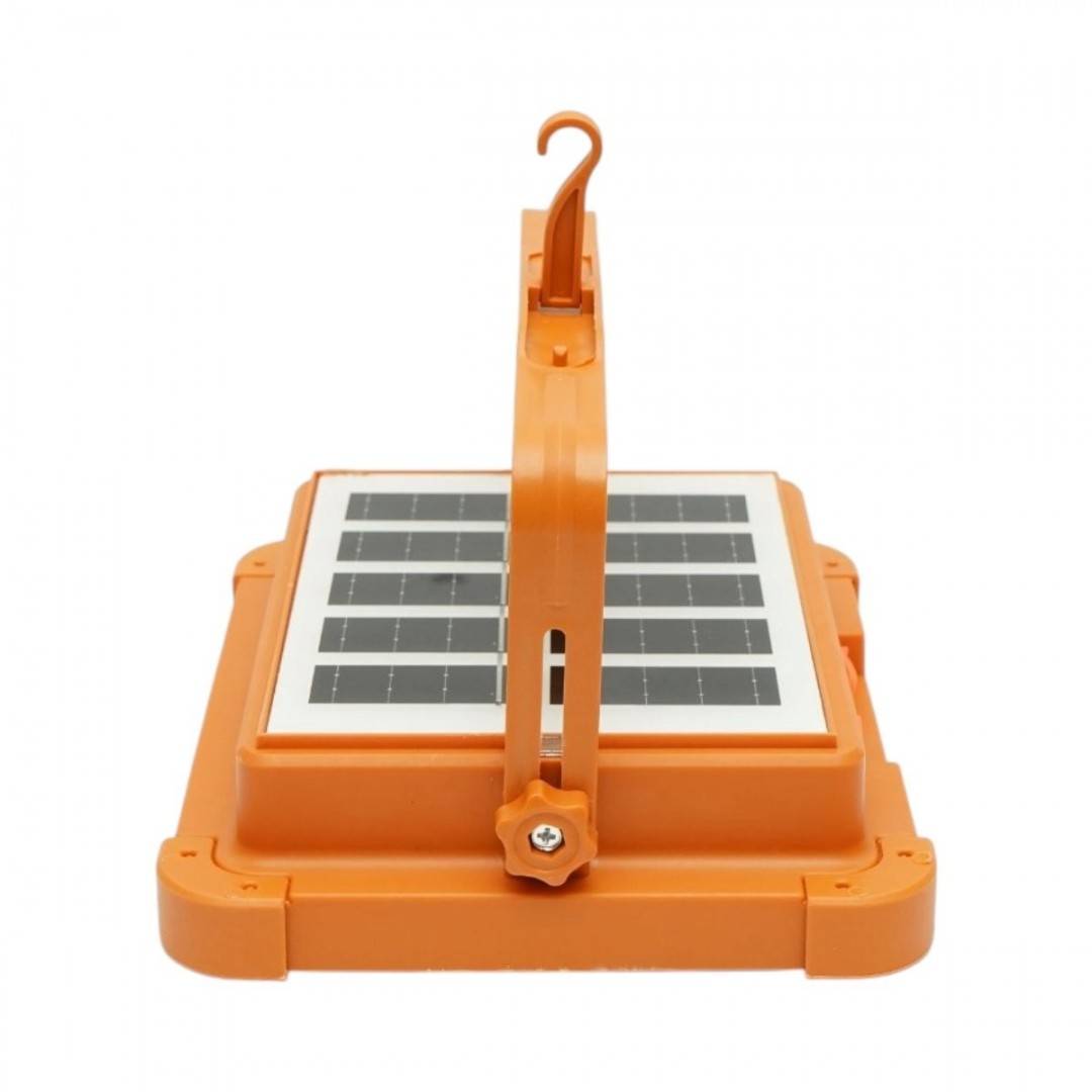 Proiector LED portabil 500W cu panou solar 3W, baterie 12000mAh, 6 moduri de iluminare, magnet, carlig, USB Power Bank Breckner Germany