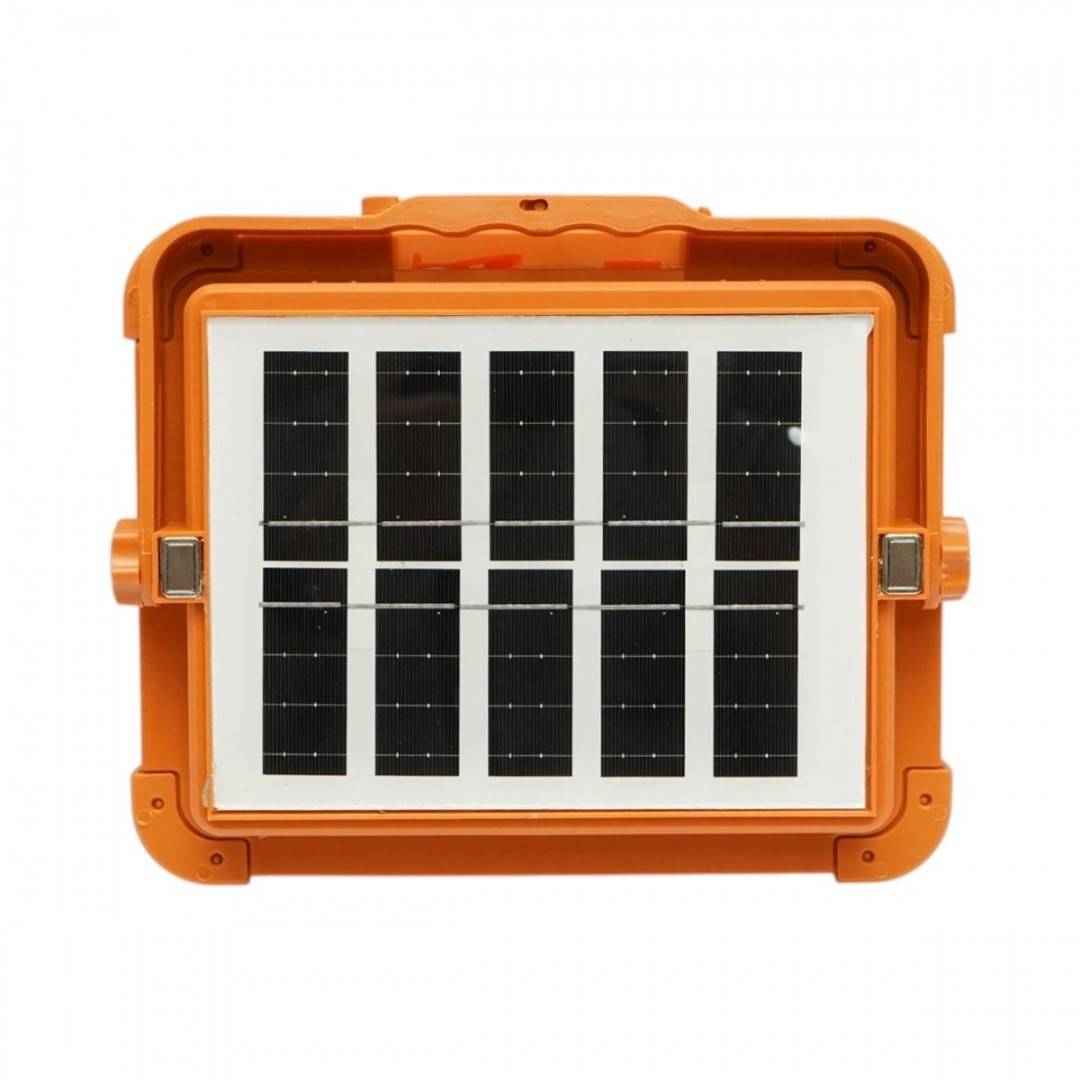 Proiector LED portabil 500W cu panou solar 3W, baterie 12000mAh, 6 moduri de iluminare, magnet, carlig, USB Power Bank Breckner Germany