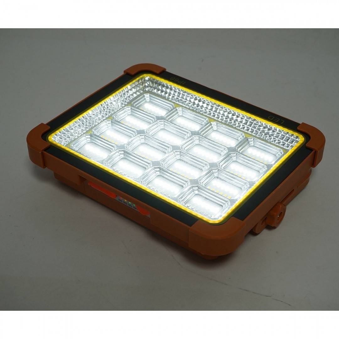 Proiector LED portabil 500W cu panou solar 3W, baterie 12000mAh, 6 moduri de iluminare, magnet, carlig, USB Power Bank Breckner Germany