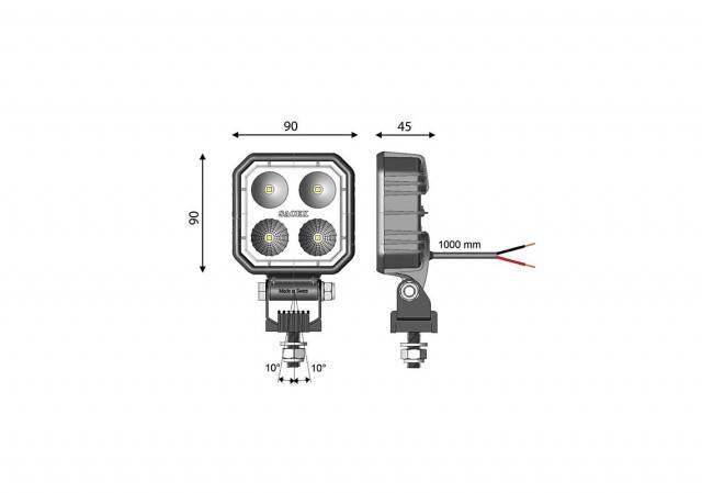 Proiector patrat LED 90X90mm VIGNAL