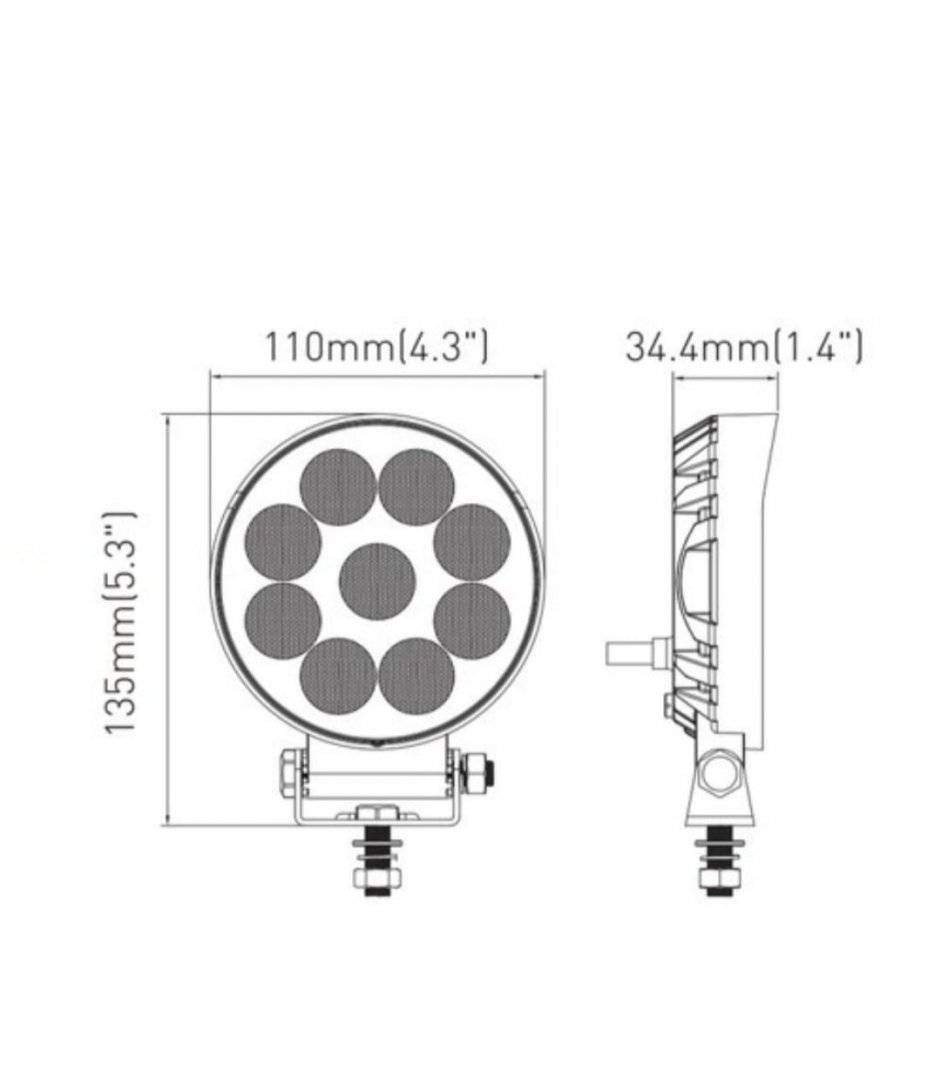 Proiector rotund 9xLED 12/24V