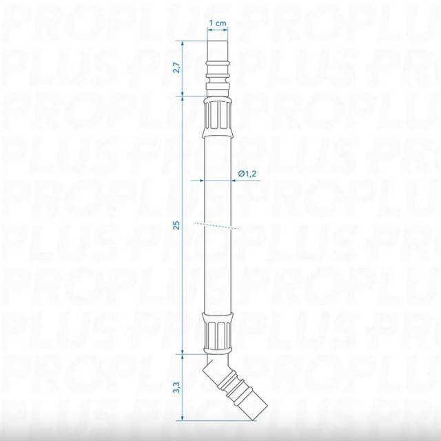 Racord furtun flexibil 25 cm, 45°