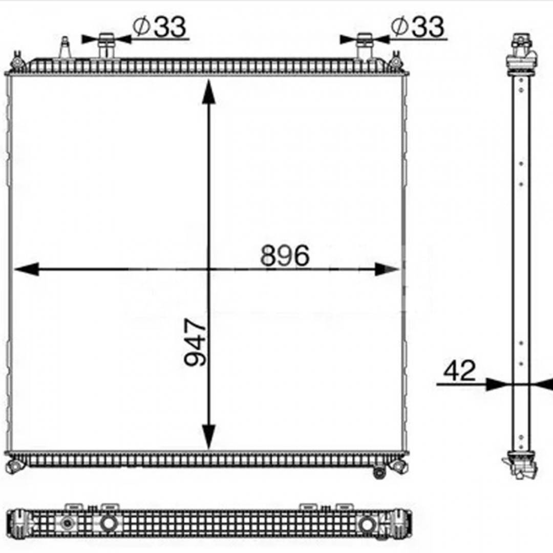 Radiator racire apa motor MAN TGS, TGX 937x896x42mm cod OEM 81061010079, 81061016792, 81061010079