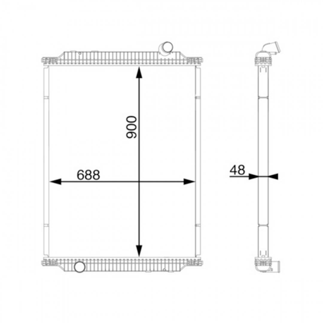 Radiator racire apa motor Renault Kerax dCi11-270, 900x688x48mm cod OEM 5001864775, 5001861376, 5001864777, 5010315737