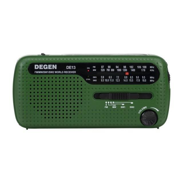 Radio de urgenta PNI Degen DE13, FM-AM-SW, cu alimentare solara, acumulator sau baterii AAA, functii SOS, lanterna, lumina semnalizare