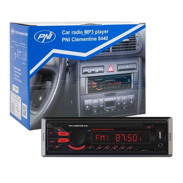 Radio MP3 player auto PNI Clementine 8440, 4x45w, 12V, 1 DIN, cu SD, USB, AUX, RCA