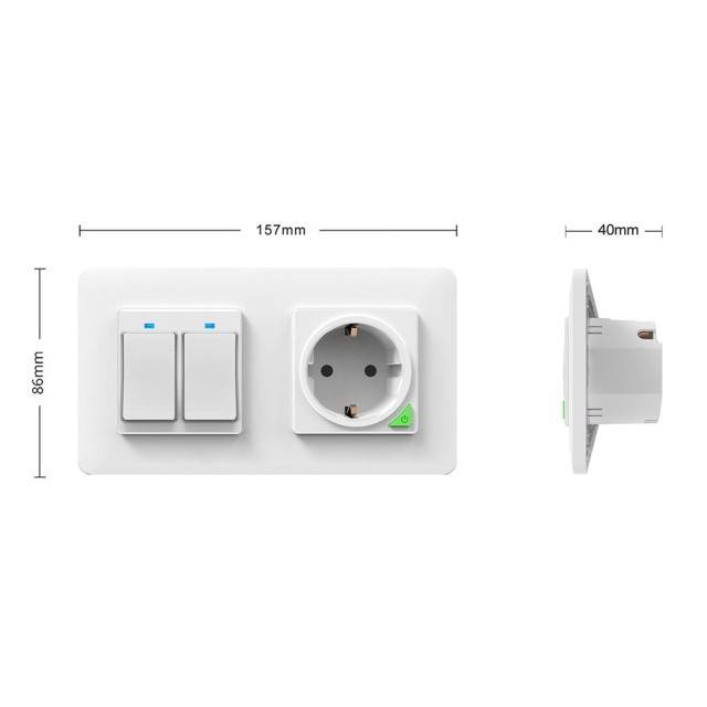 Rama dubla PNI WS2 pentru intrerupator sau priza inteligenta PNI SmartHome