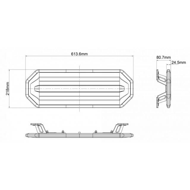 Rampa avertizare LED 614mm R10 R65