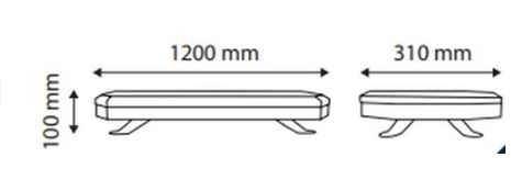 Rampa girofar 72 LEDURI 12-24V 120cm 10 functii cu magnet
