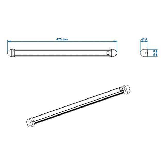 Rampa LED 30LED 450lm 470x35x33mm