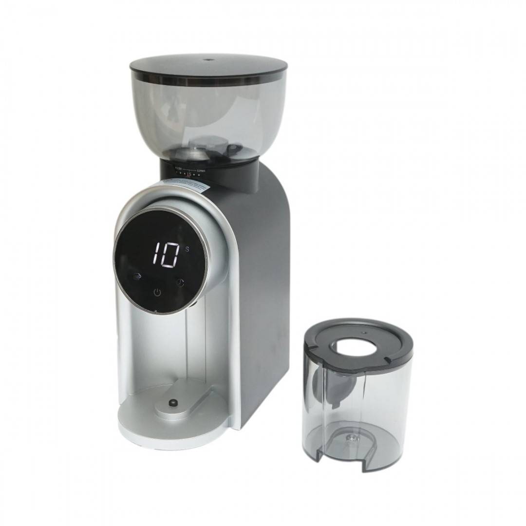 Rasnita electrica de cafea automata 150W, 220V, reglaj macinare 25 trepte, afisaj digital touch, bavuri conice, recipient boabe 250g