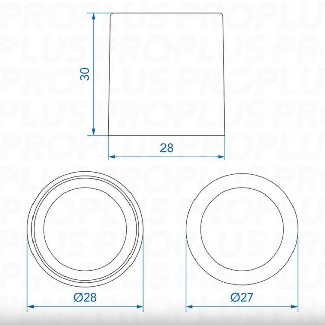 Reductor pentru conducta de la Ø28 mm la Ø17 mm