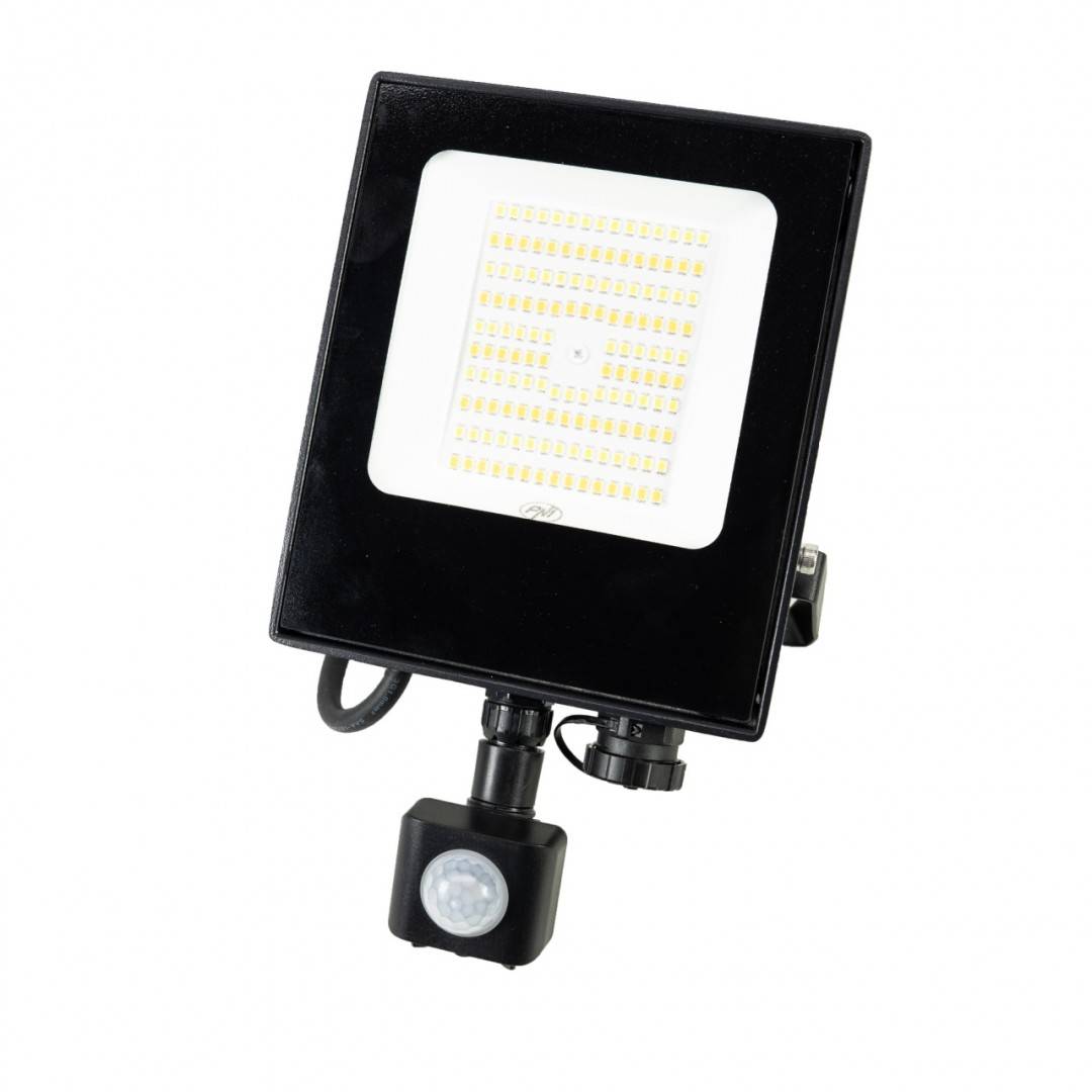 Reflector LED PNI GreenHouse WS550 50W cu senzor de miscare, setare sensibilitate, durata iluminare, 3000K - 6500K, functie dimming, alimentare 230V