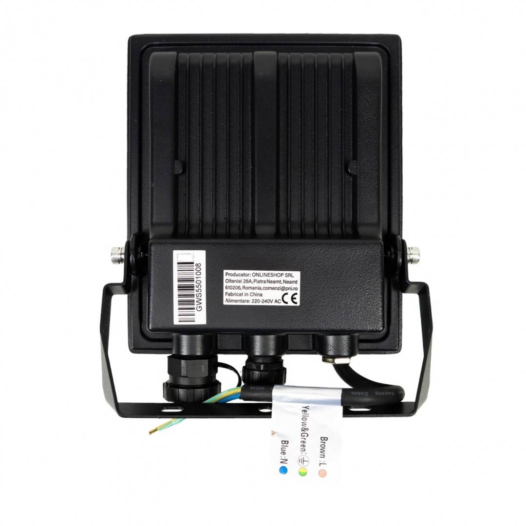 Reflector LED PNI GreenHouse WS550NP 50W alimentare 230V, temperatura de culoare reglabila (3000K, 4000K, 6500K), intensitate luminoasa reglabila