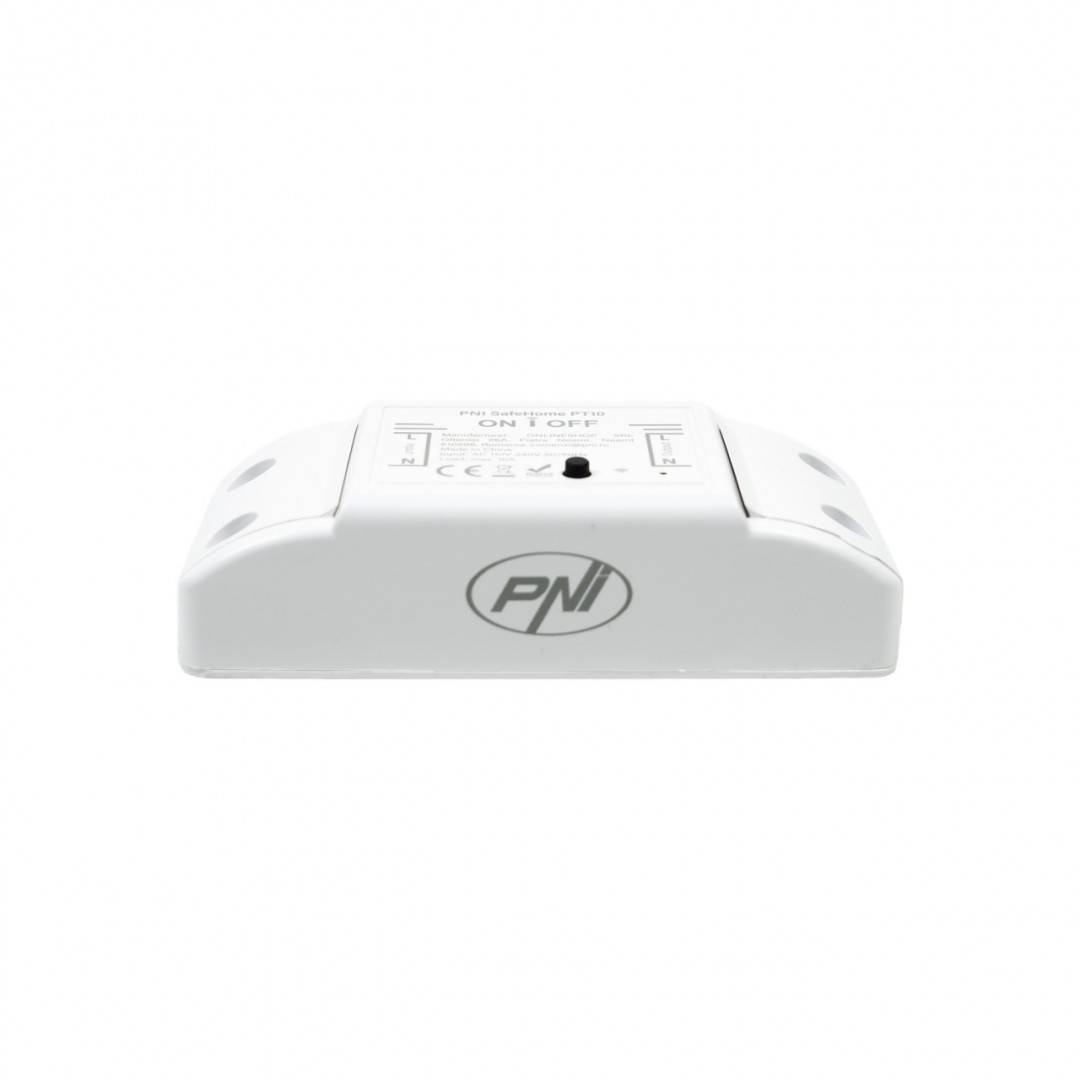 Releu inteligent PNI SafeHome PT10 WiFi, ON / OFF iesire 230V 10A, comanda prin internet, aplicatie de mobil Tuya Smart integrare in scenarii si